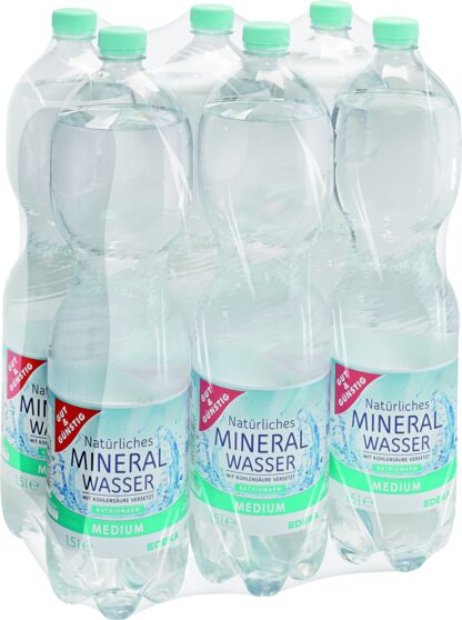 Mineralwasser Medium 6 x 1,5 Liter Packung incl. Pfand 1,50€
