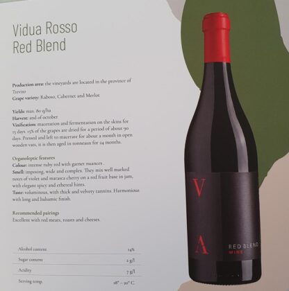 Vedova Cabernet Rotwein Vidua Rosso Red Blend 0,75 l aus Italien