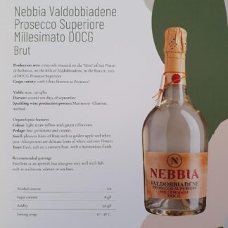 Vedova Prosecco Nebbia Valdobbiandene Superiore Millesimato DOCG Brut 0,75 l